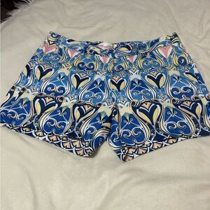Jade By Melody Tam Shorts Size 12 Blue Multicolor Midi Luxury Vacation Travel